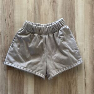 High waisted taupe workout sweat Shorts